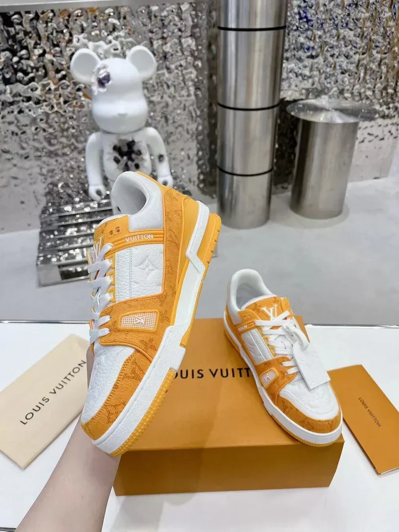 LV *Trainer - Yellow Monogram Denim White