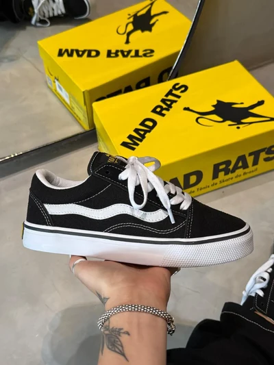 Tênis Mad Rats Old School Preto/Branco