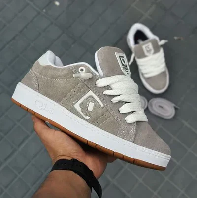 Qix Combat Suede Cinza/Branco