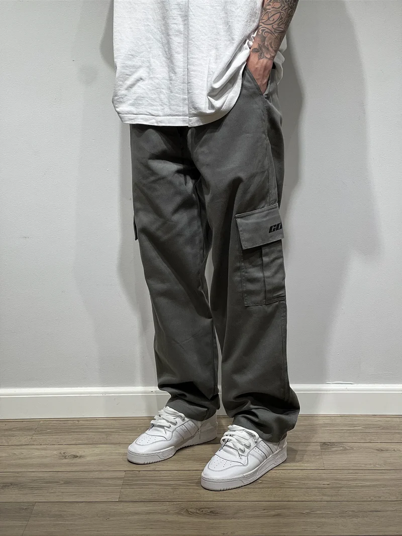 CALÇA CARGO CINZA (sarja premium)