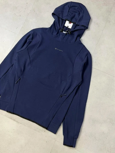 TECH HODDIE CHAMPION MINI SCRIPT LOGO (azul marinho)