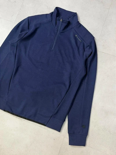 QUARTER ZIP CHAMPION MINI SCRIPT LOGO (azul marinho)