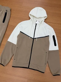 CONJUNTO MOLETOM TECH (creme/marrom)