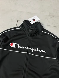 CONJUNTO TRACKSUIT CHAMPION “Contrast Line Script” (preto)