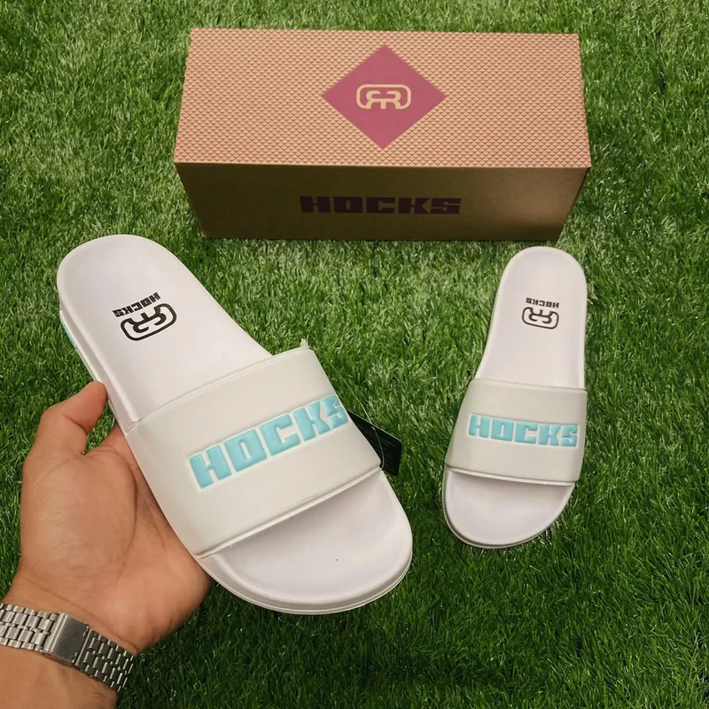 Chinelo hocks white/aqua